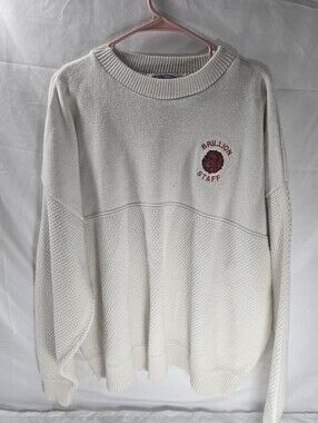 Vintage Neff Brillon Staff Cream Knit Sweater Made In USA Oversized